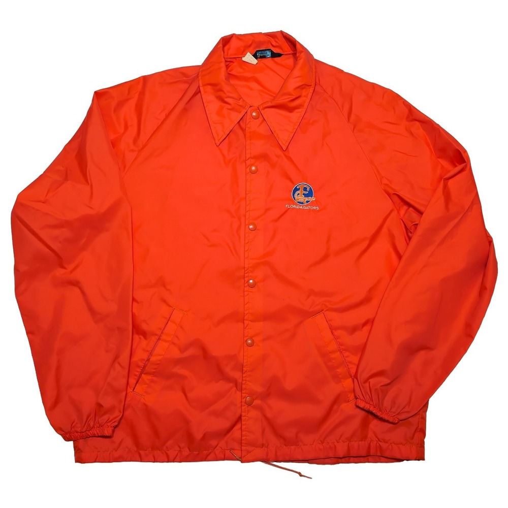Vintage CHAMPION Running Man Florida Gators Coach Jacket 1960s 1970s Orange XL